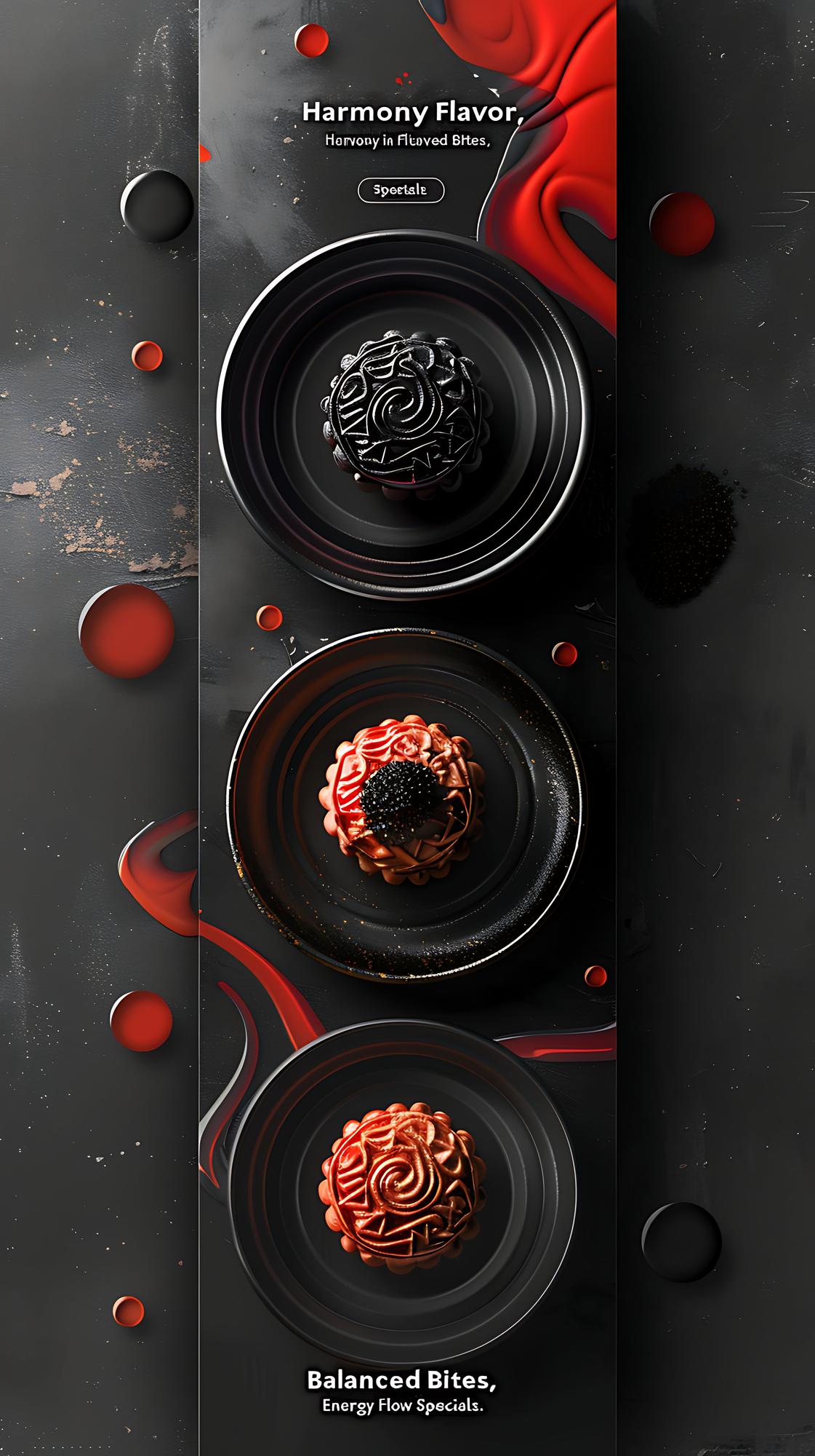 Stylish plated dish next to menu card