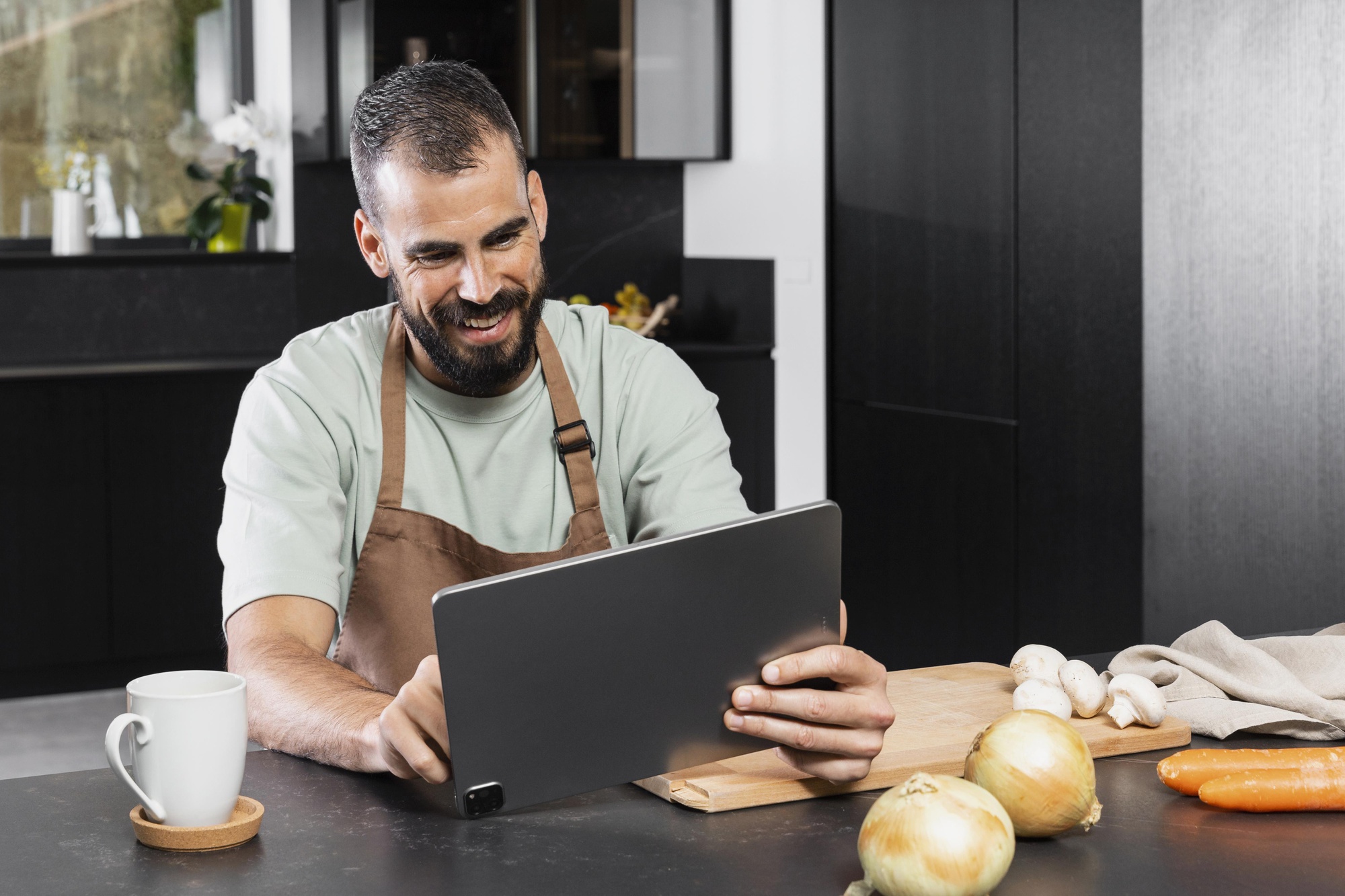Chef online tutorial on laptop screen